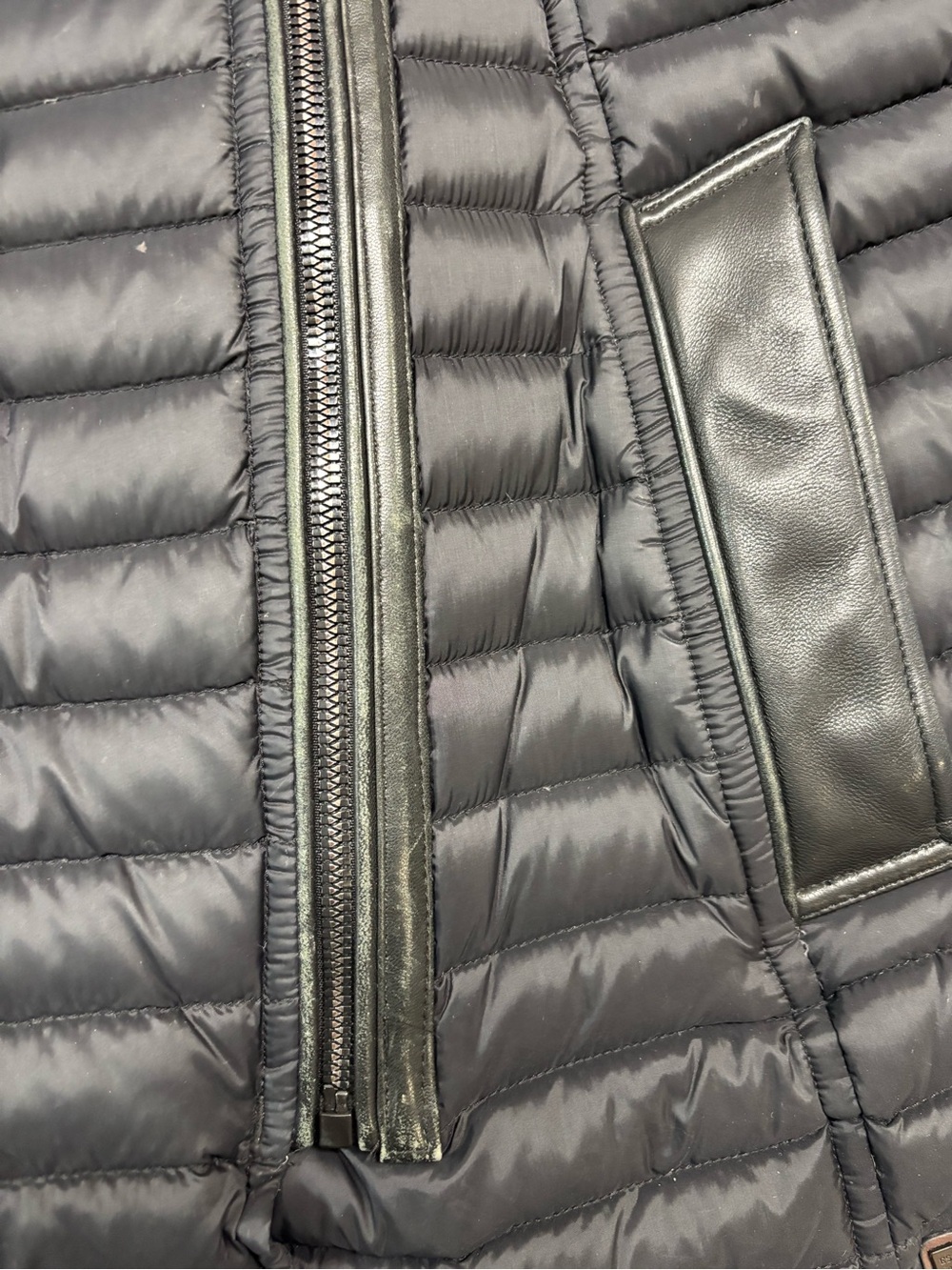 RUDSAK Sana Mid-Length Down Puffer Jacket Asymmetric Zipper with Leather Trim XL - Picture 8 of 9